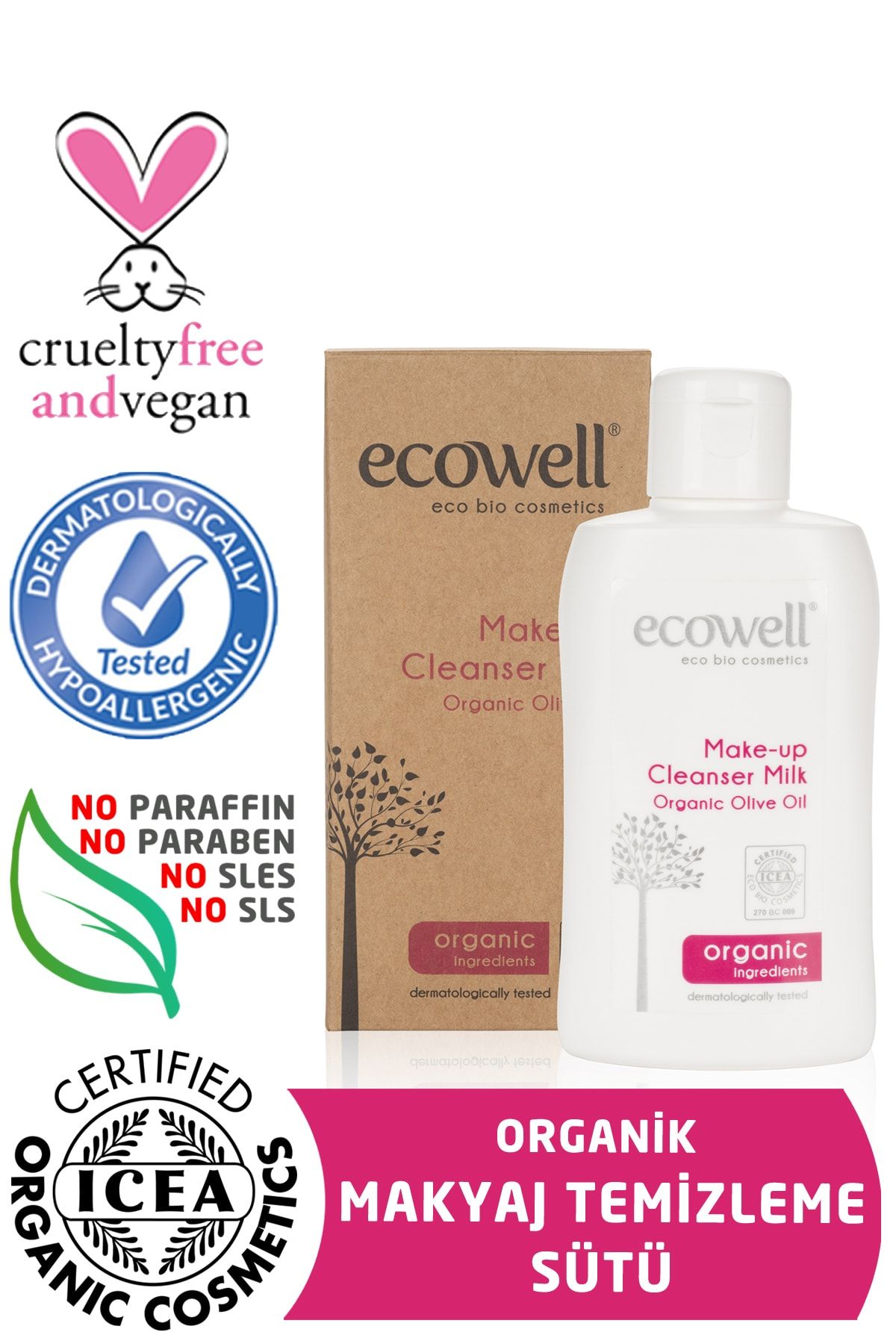 Ecowell Organik Makyaj Temizleme Sütü - 150 ml