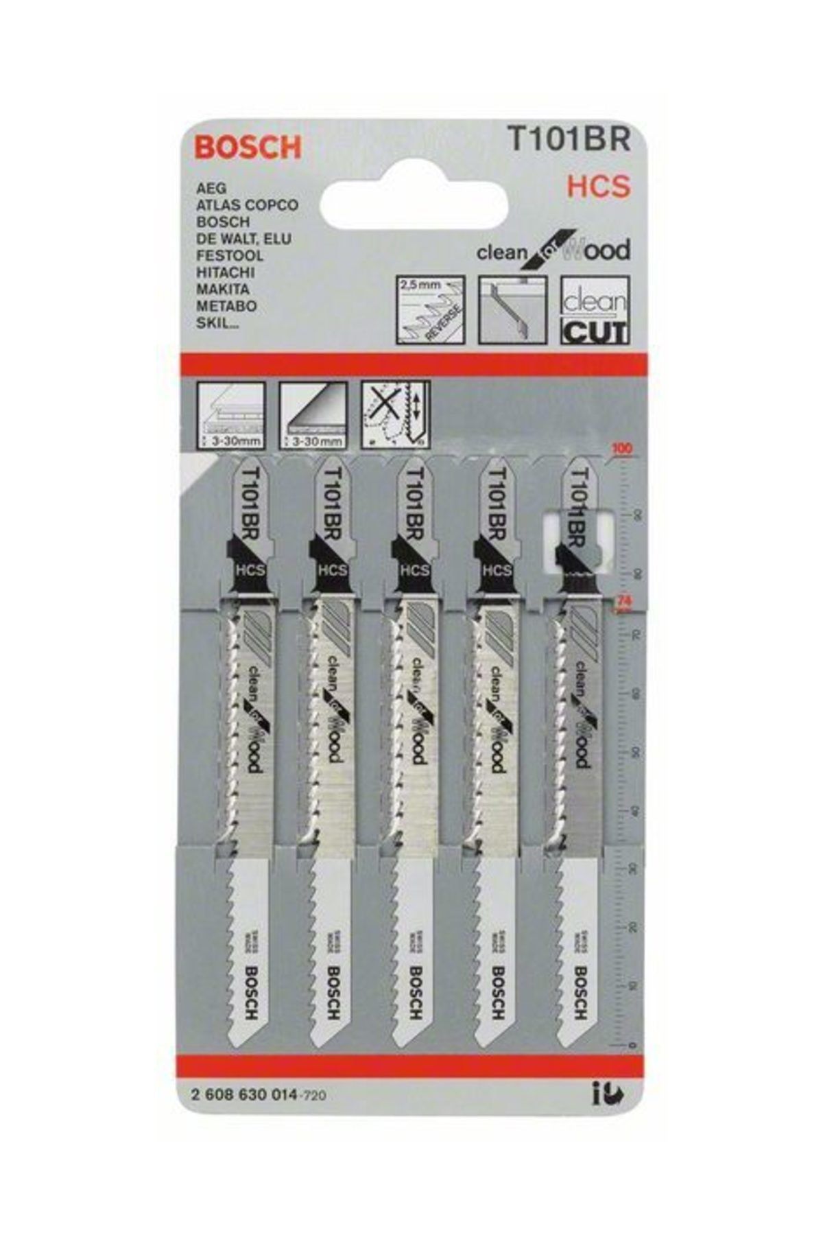 Bosch T 101 Br Clean For Wood 5'Li Dekupaj Testeresi Bıçağı