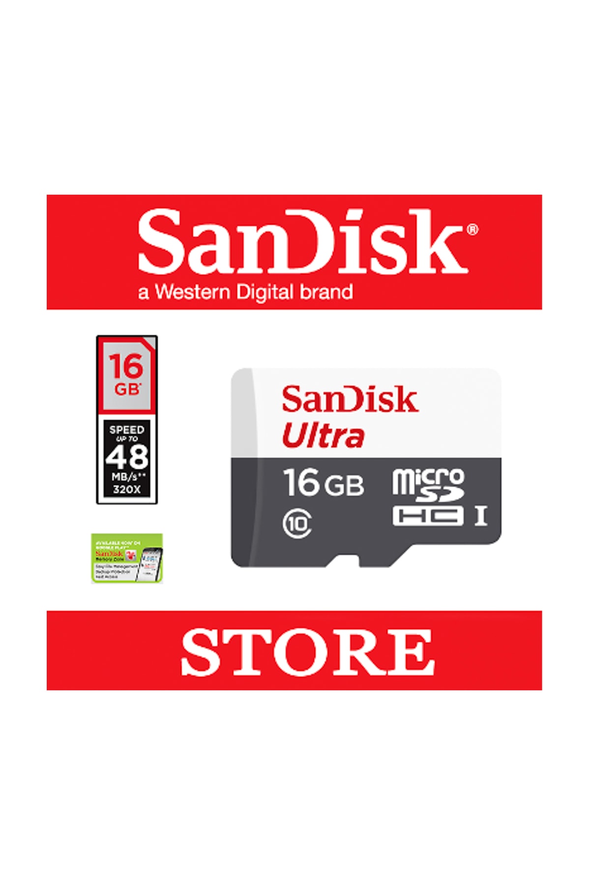 SanDisk 16GB MicroSD 48MB/s Class10 Hafıza Kartı