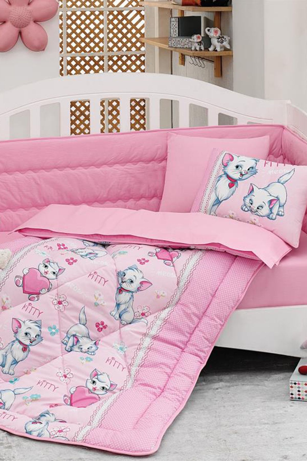 Cotton Box Ranforce Bebek Uyku Seti Miyav Pembe