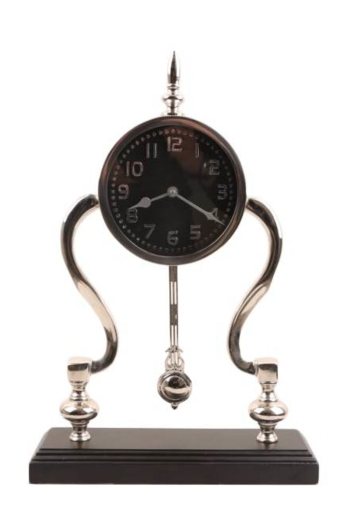 Lucky Art Sılver Black Masa Saatı 49 cm