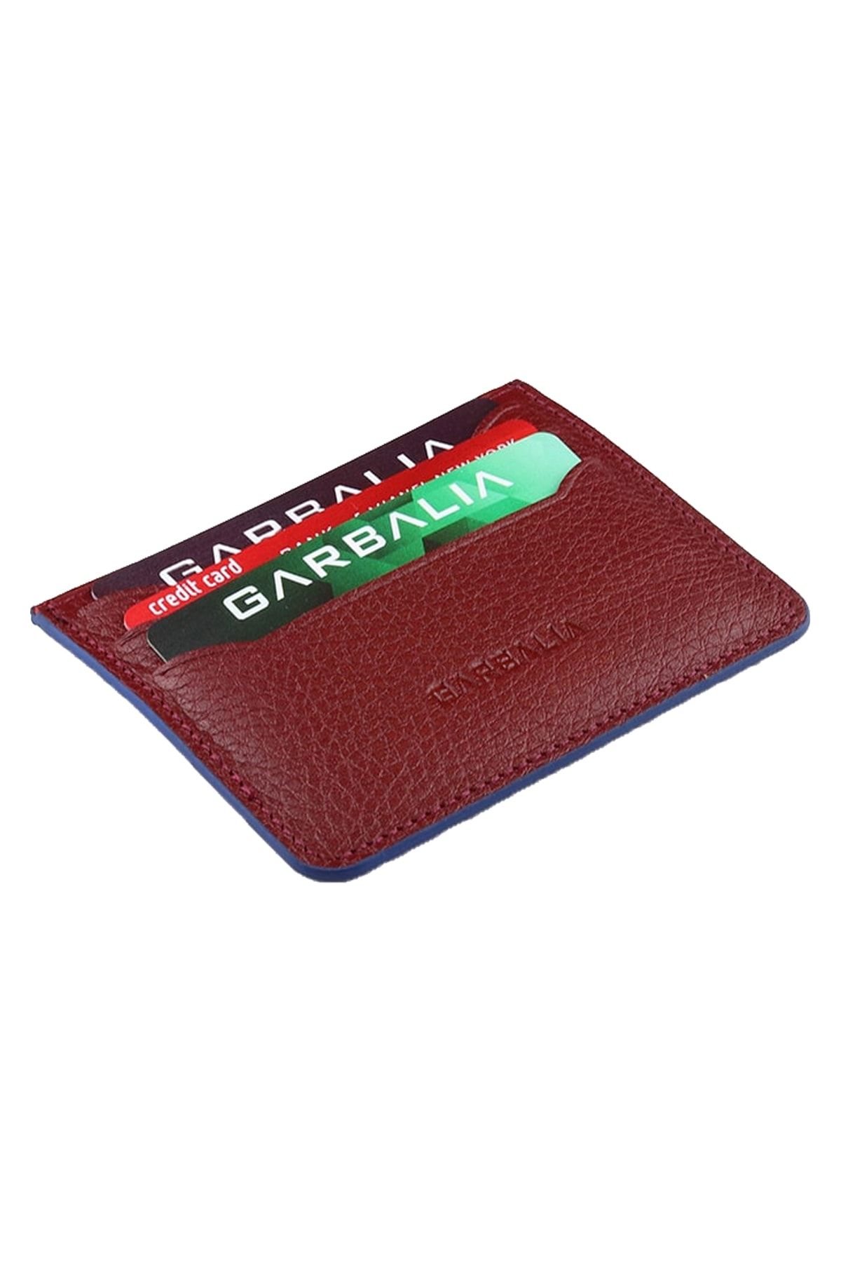 Garbalia Hakiki Deri Bordo Unisex Kartlık WLT101