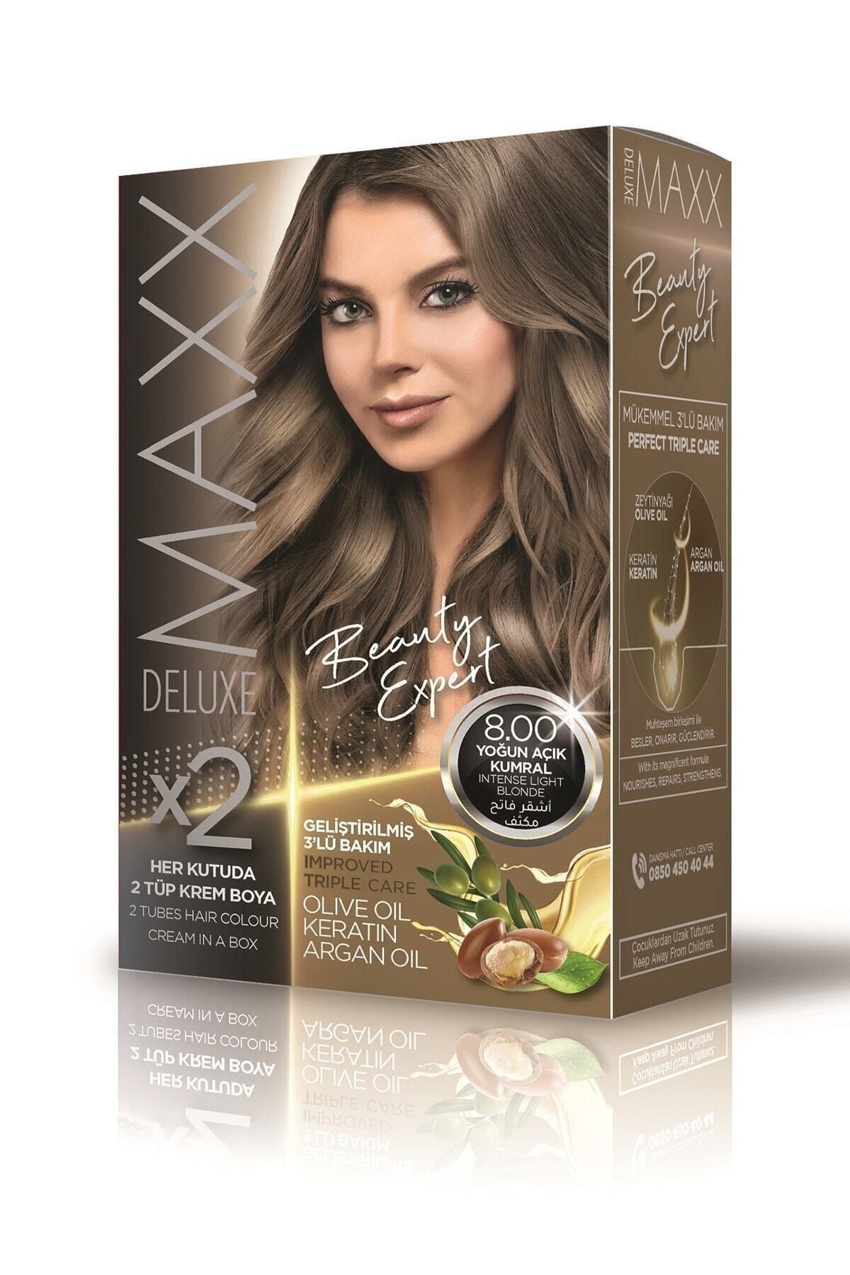 MAXX DELUXE Beauty Expert 8.00 Yoğun Açık Kumral Set Boya
