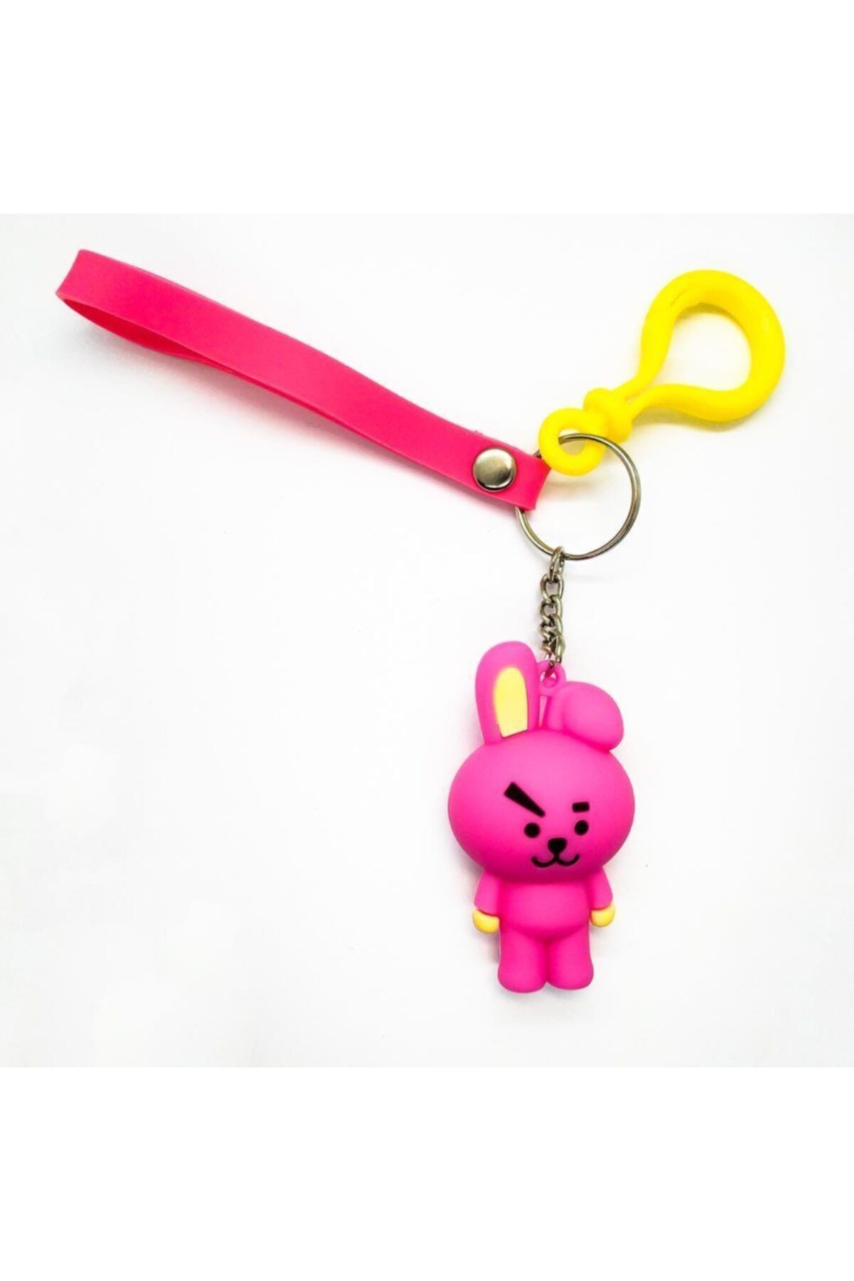 AlpCollection Pembe Bts Bt21 Cooky 3 Boyutlu Sert Plastik Kancalı Anahtarlık