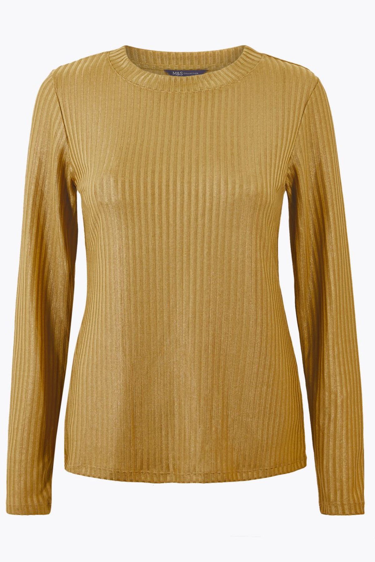Marks & Spencer Kadın Bronz Fitted Uzun Kollu T-Shirt T41007445