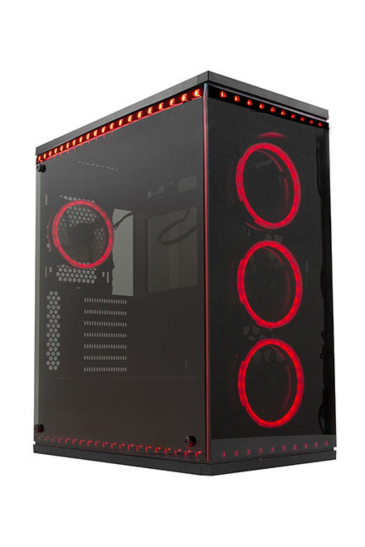 Rampage Temper Pro V5 4*tempered Glass Siyah 4*rgb Fan 2*usb3 2*usb1 6 Rgb Şerit Gaming Kasa