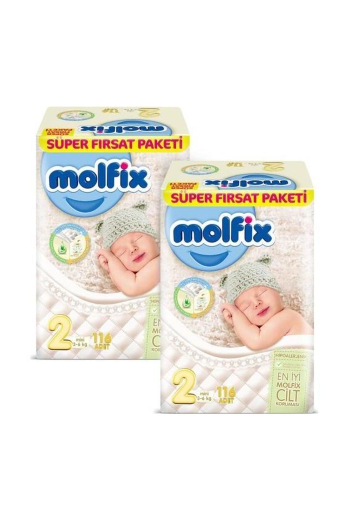 Molfix Bebek Bezi 2 Beden Mini Aylık Fırsat Paketi 232 Adet