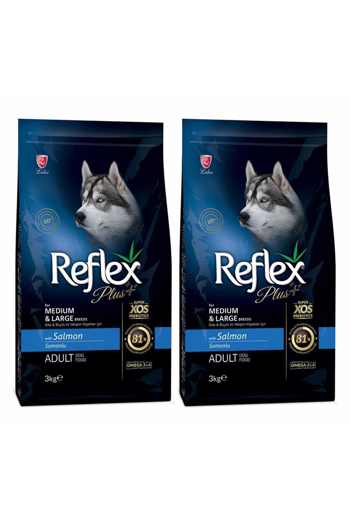 Reflex Reflex Plus Orta Büyük Irk Somonlu Yetişkin Köpek Maması 3 Kg 2'Lİ SET
