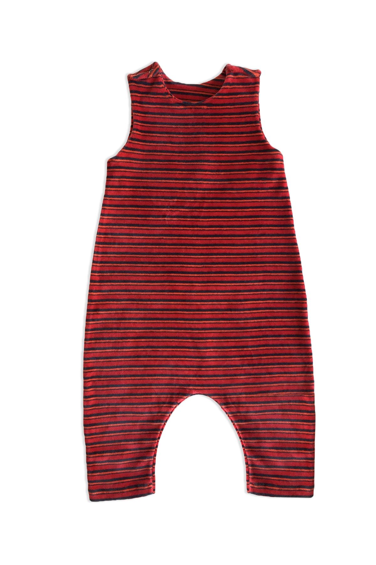 Parla Kids Kadife Askılı Tulum/KIRMIZI/24-36 AY