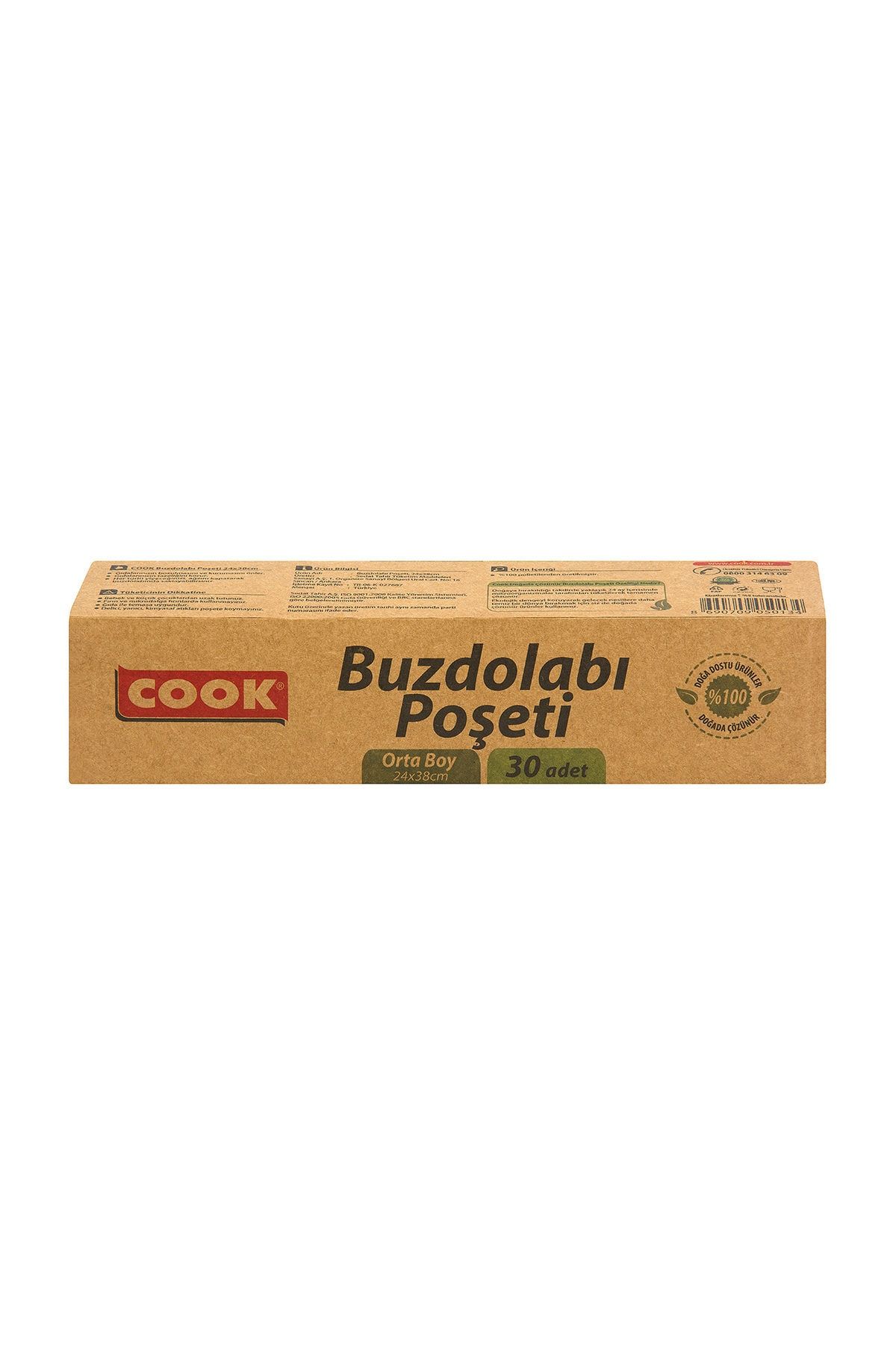 COOK Cook Doğada Çözünür Buzdolabı Poşeti Orta Boy 30'lu