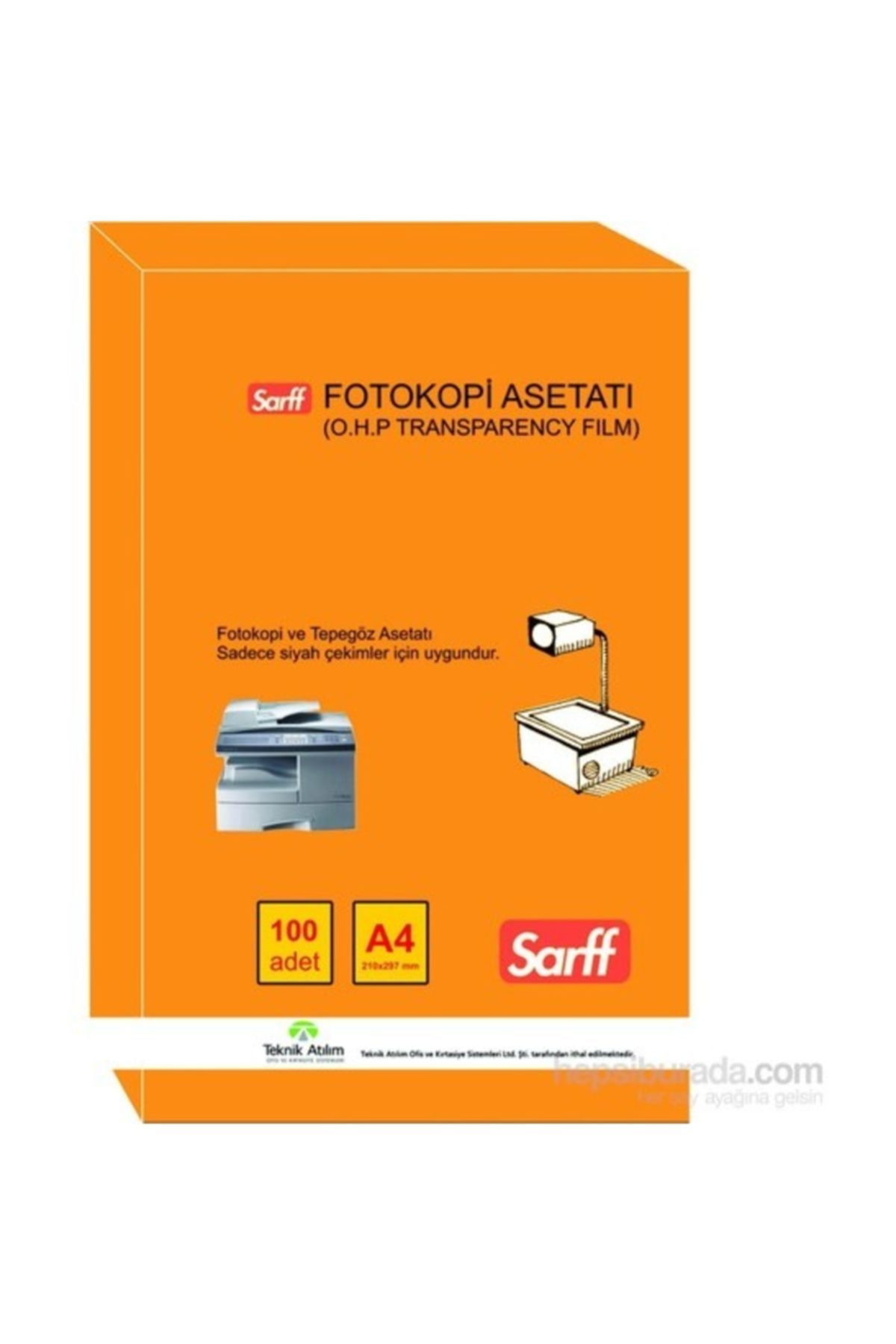 SARFF Fotokopi Asetatı A4 100 Adet