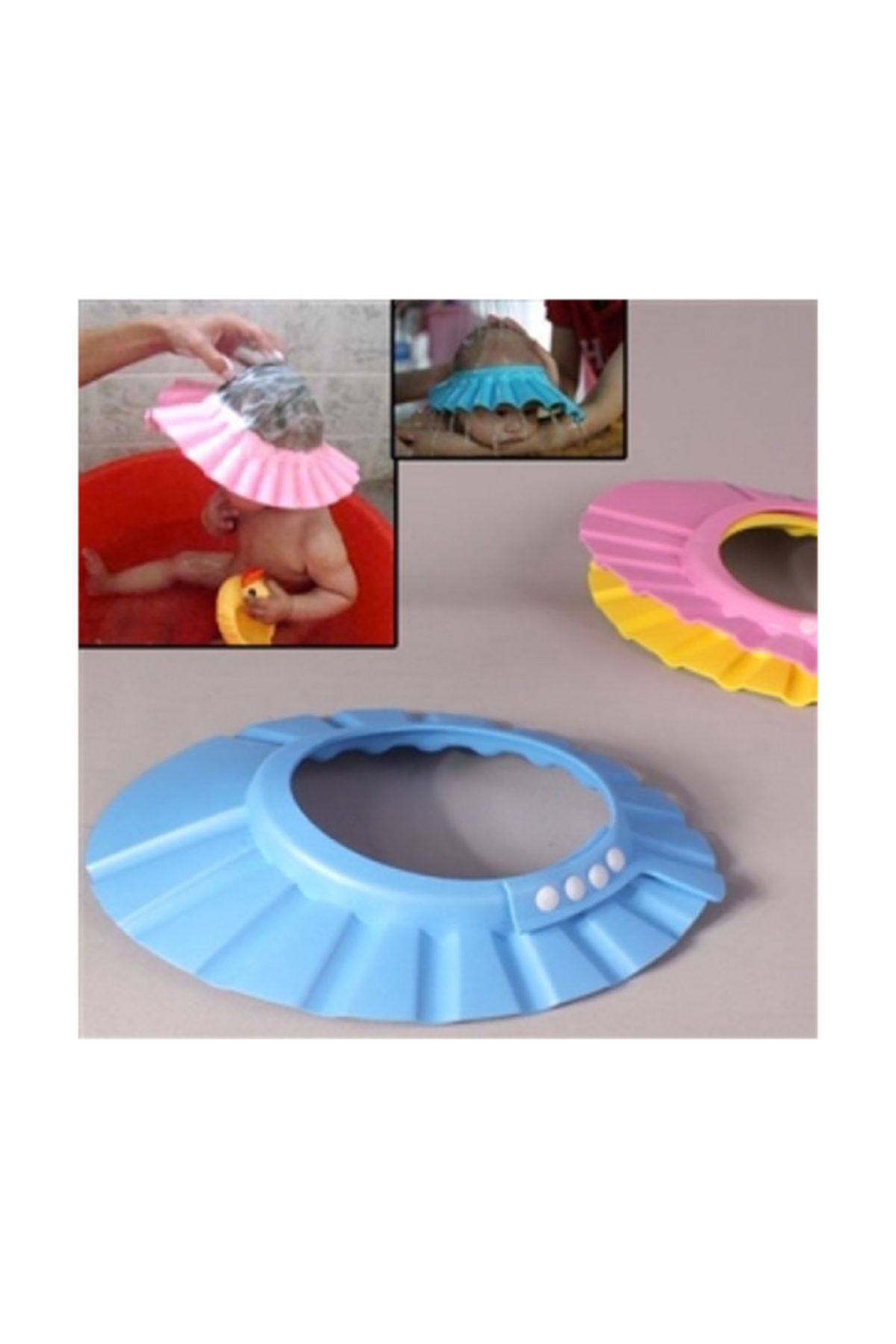 CMT Bebek Banyo Şapkası -düğmeli Pembe