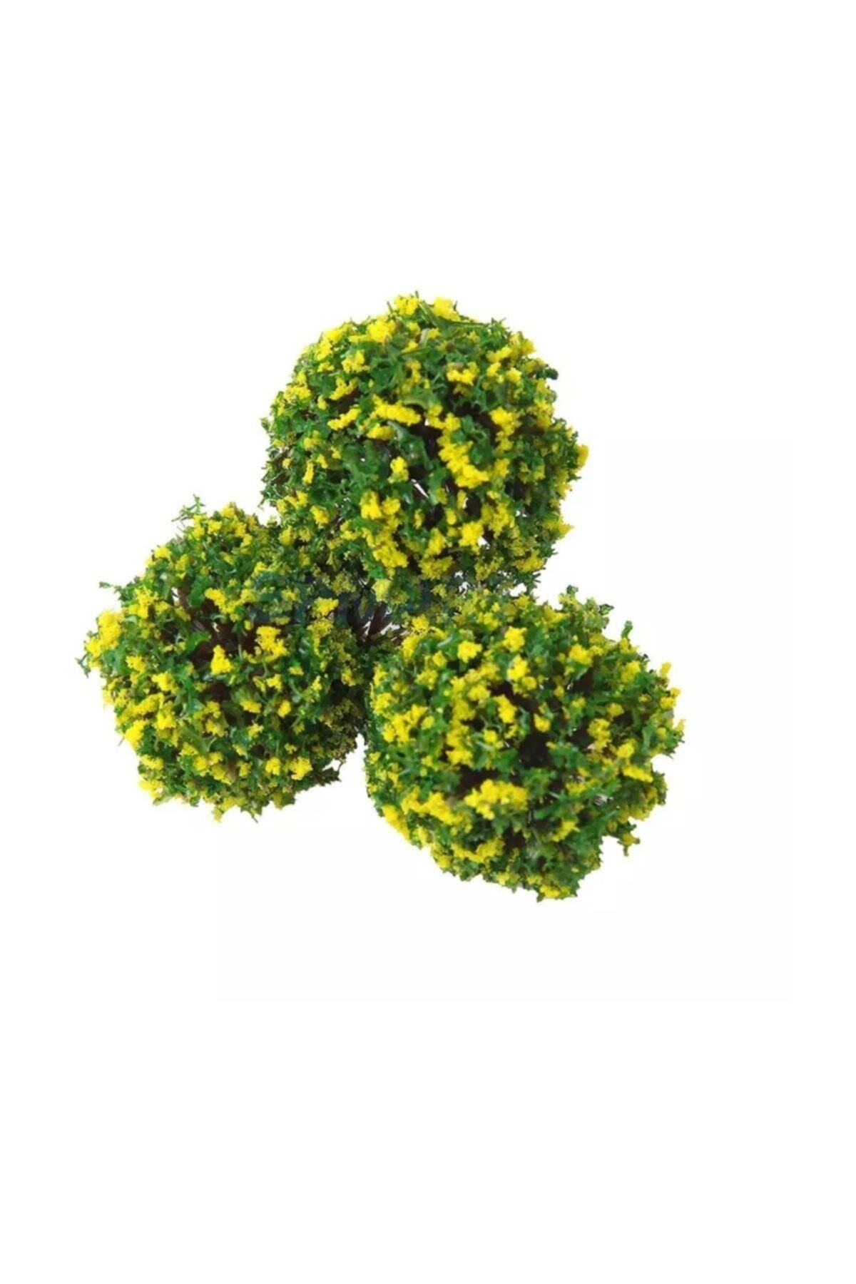 Arden Maket Model Ağaç Figürü 1/200 Ölçek Yeşil Sarı Yapraklı 8 Li Paket