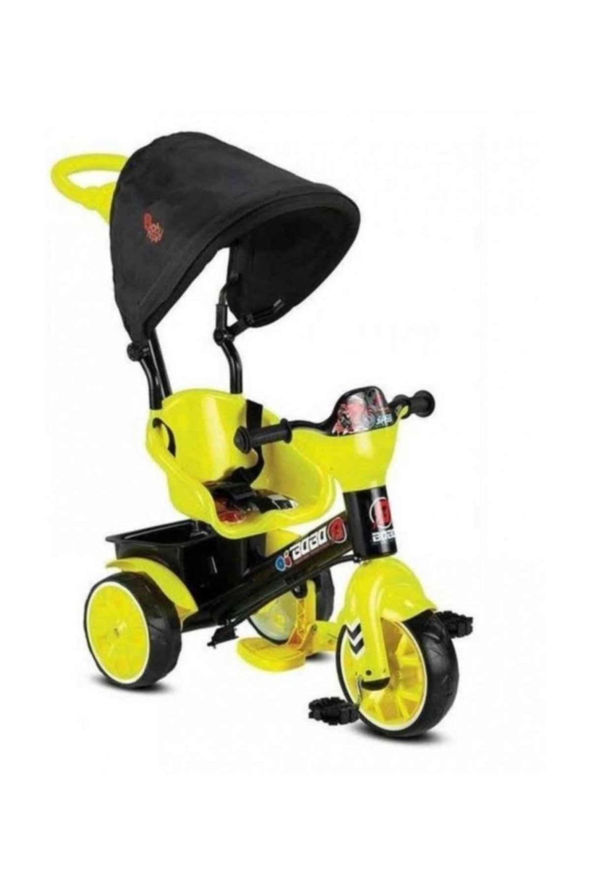 BabyHope Sarı Bobo Tenteli Itmeli Bisiklet