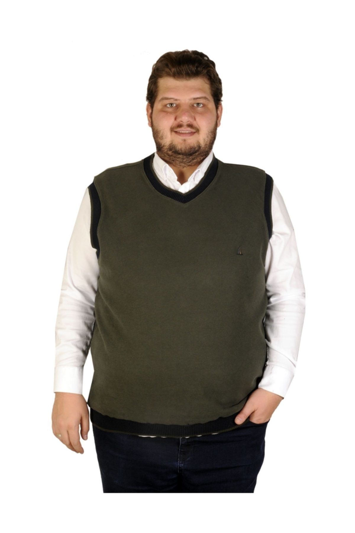 ModeXL Buyuk Beden Erkek Sueter Selanik 19523 Haki