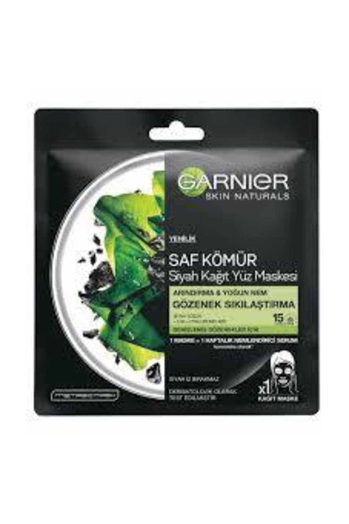 Garnier Saf Kömür Siyah Yosun Kağıt Gözenek Sıkılaştırıcı Yüz Maskesi