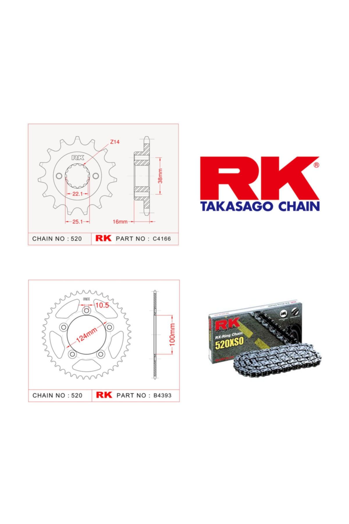 RK Ducati Scrambler Cafe RacerX-ring Zincir Dişli Set 520 Xso 15/46t