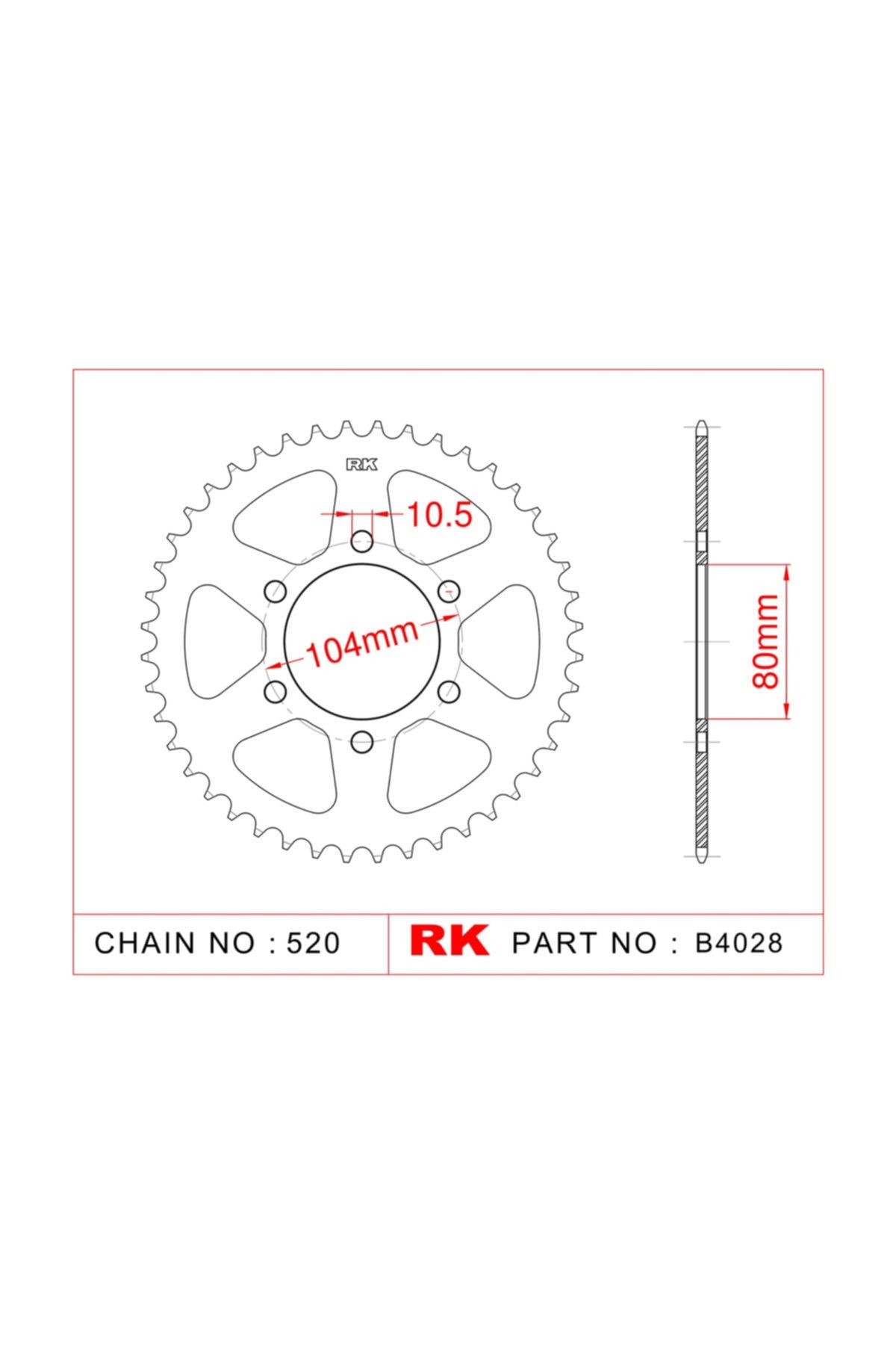 RK Kawasaki Z 750 R  Çelik Aa Dişli B4028-43 (2011-2012)