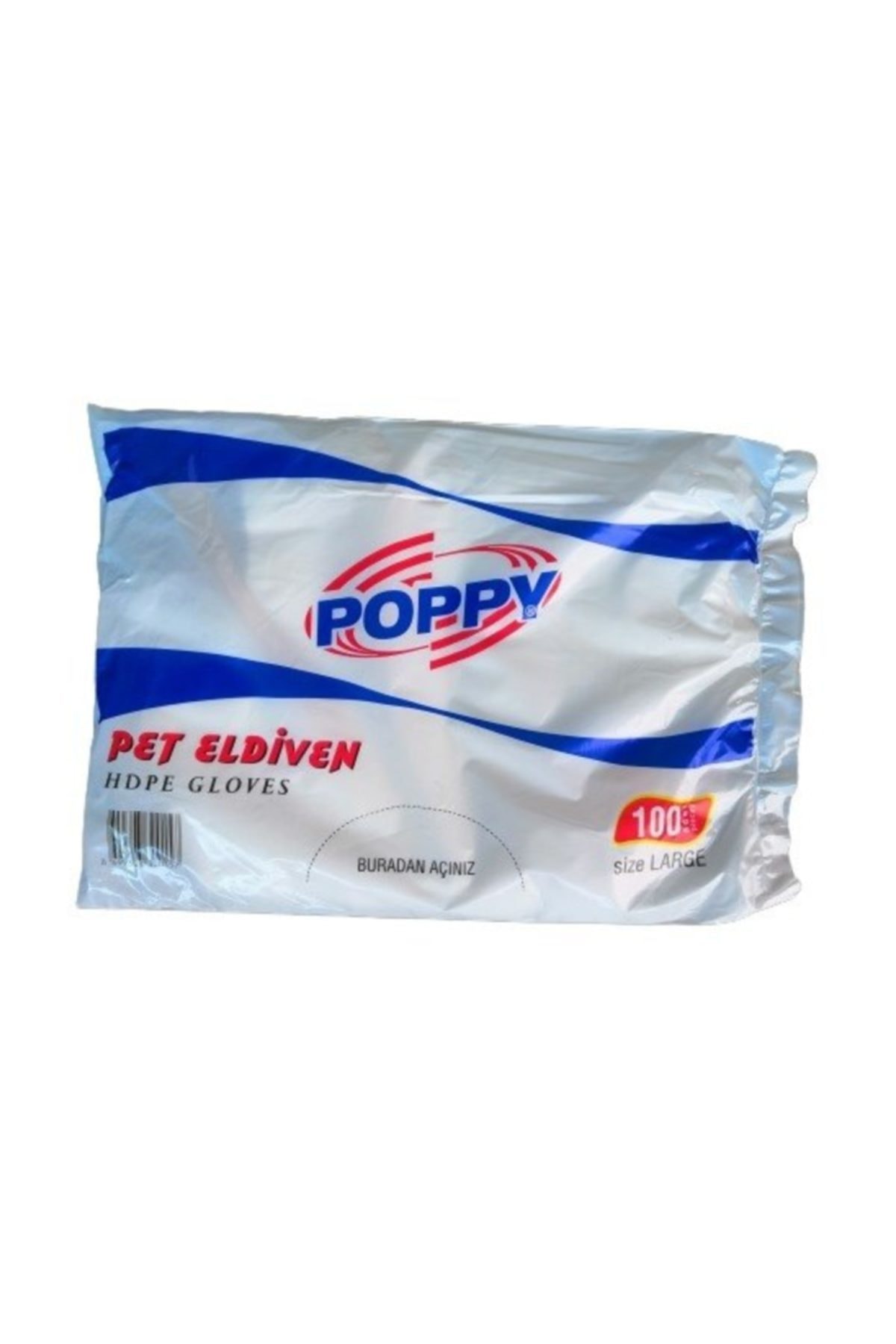 Poppy Hdpe Şeffaf (poşet) Pet Eldiven 100'lü 100 Pakette 10000 Adet (8 Kg)