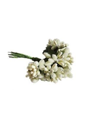 Cipso Görünümünde Iri Toplu Yapay Tomurcuk Çiçek Krem (2CM*2CM) 144 Adet – Yapay Çiçek Dekor, Masa Image 0