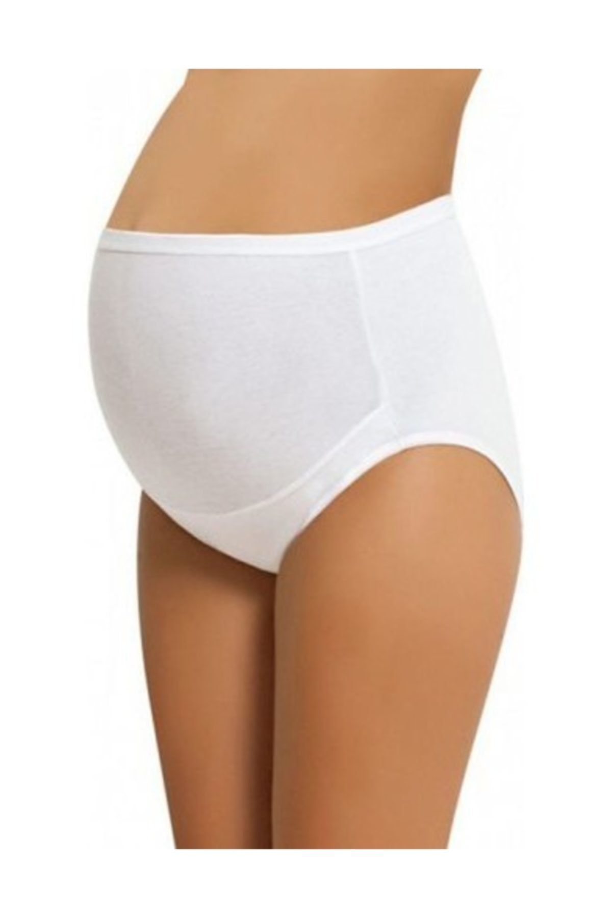 Koza Underwear Yüksek Bel Likralı, Pamuk Beyaz Hamile Külodu
