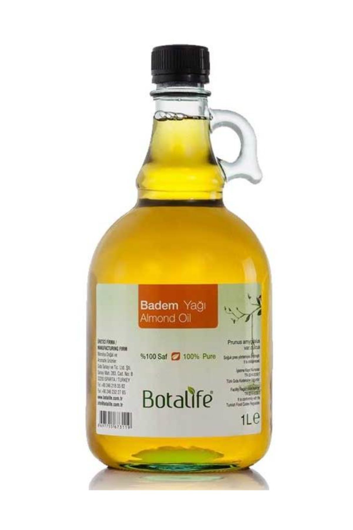 Botalife Saf Soğuk Pres Tatlı Badem Yağı 1 Litre 1000 ml