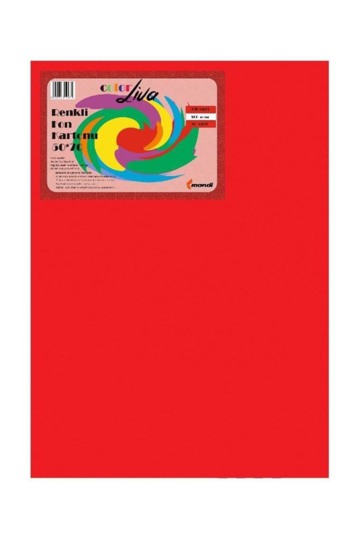 Color Liva Mondi Fon Kartonu Kırmızı 50x70 100'lü Paket