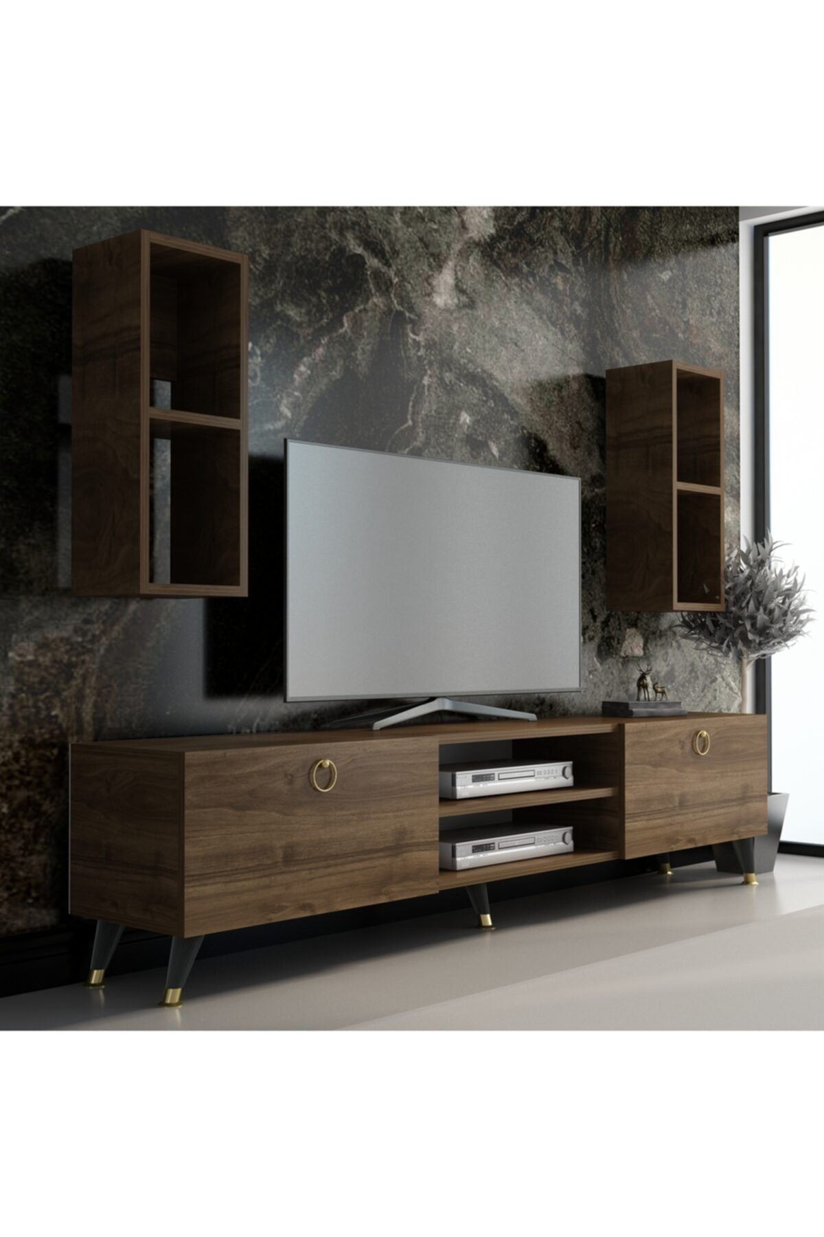 MOBİLYA GEZEGENİ Gold Tv Ünitesi Ceviz