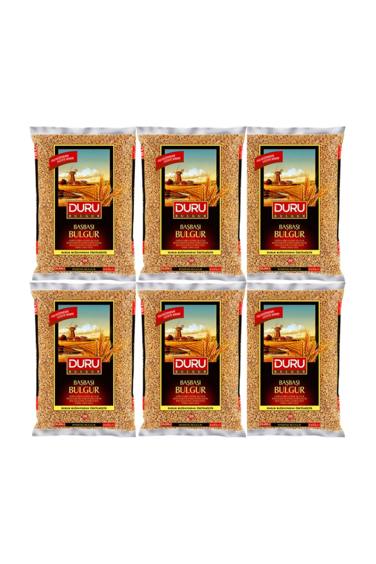 Duru Bakliyat Bulgur 1 Kg Başbaşı Pilavlık X 6 Paket