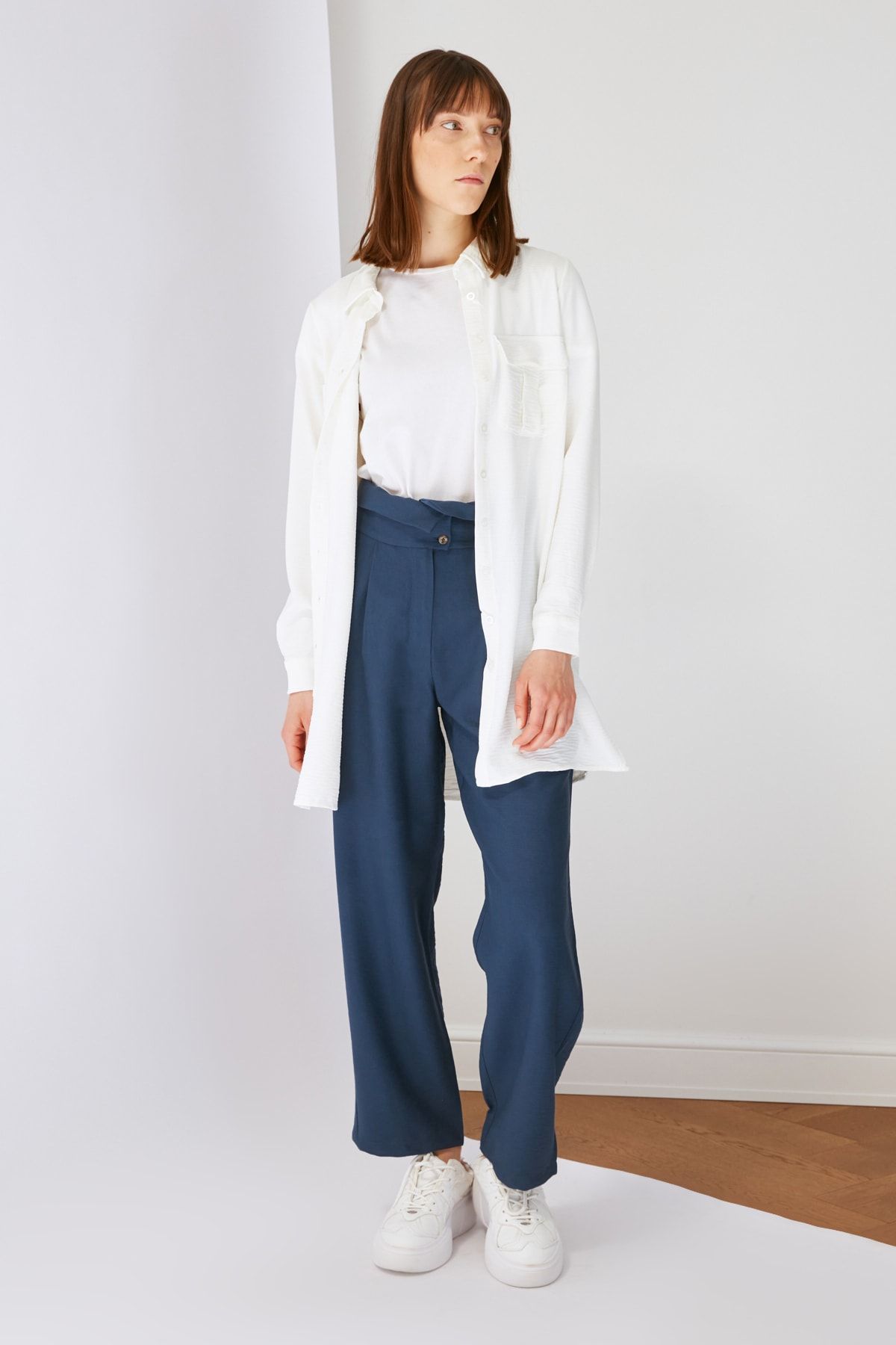 Trendyol Modest Lacivert Bol Paça  Pantolon TCTSS21PL0572