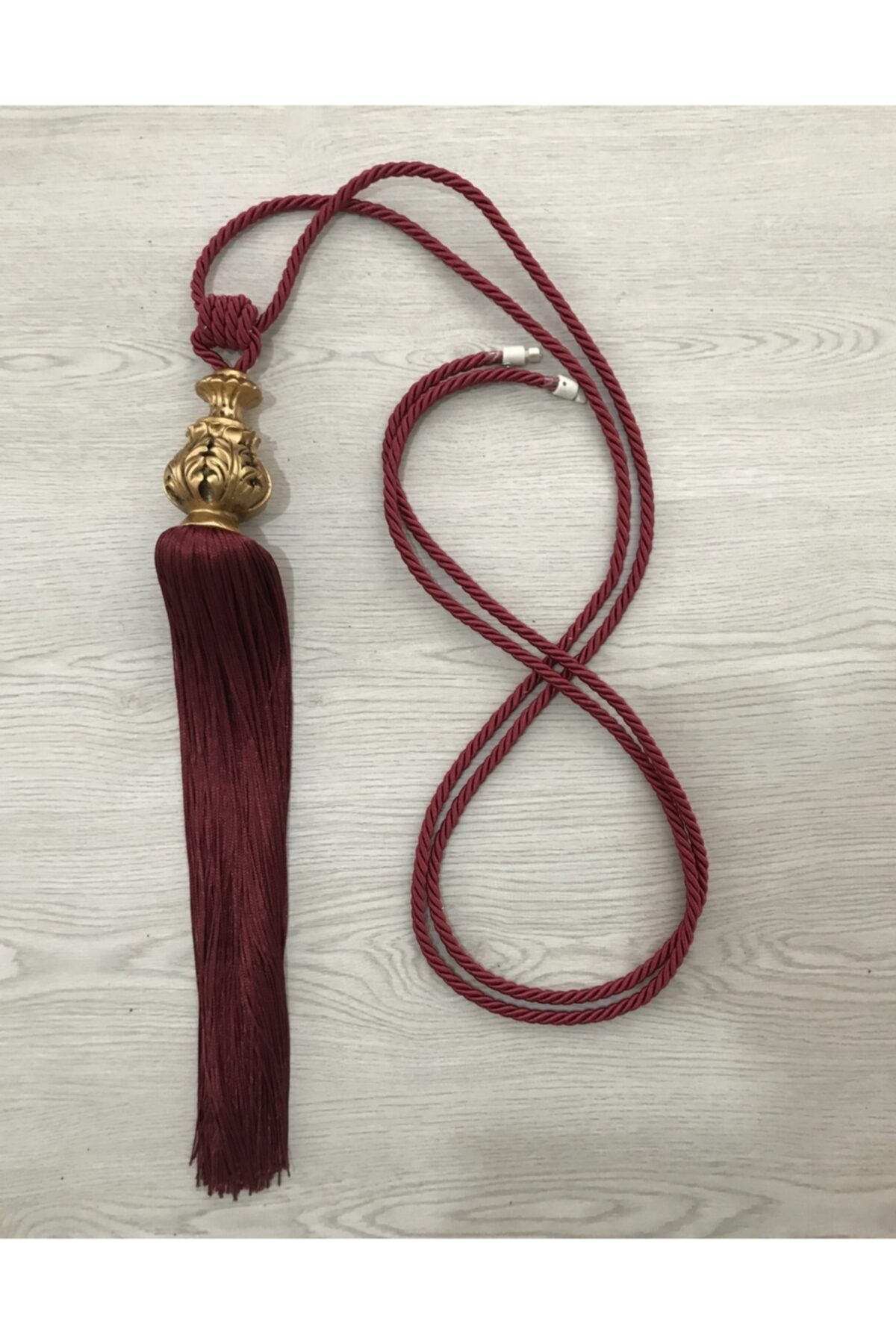 Turkuaz Perde Fon Perde Bordo Tavan Bağlama Kolu- Varaklı Döküm Braçol