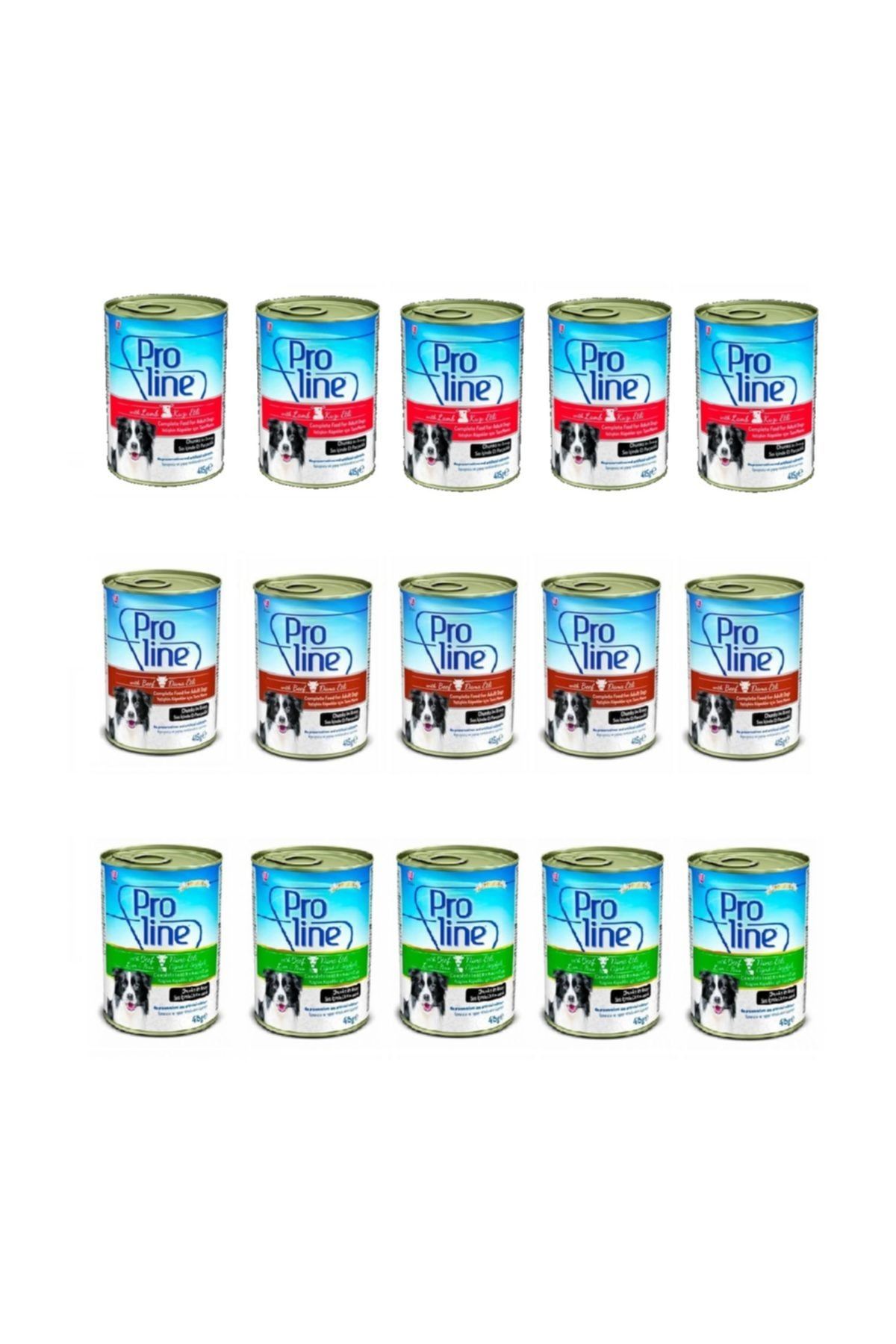Pro Line Dana - Ciğer - Biftekli Ve Kuzu Etli Mix Köpek Konservesi - 415 gr x 15 Adet