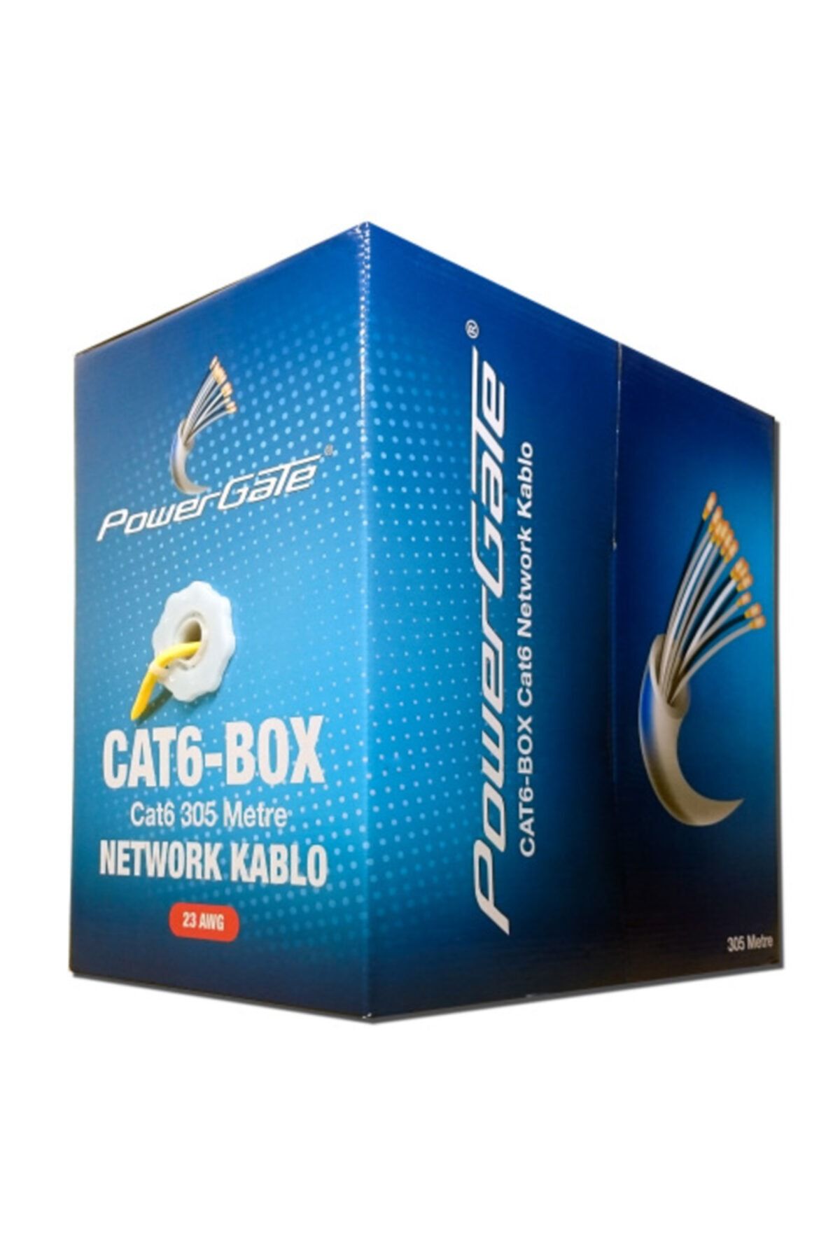 Powergate Cat6-box 23awg 0,57mm Utp Cat6 Kablo 305m Sarı