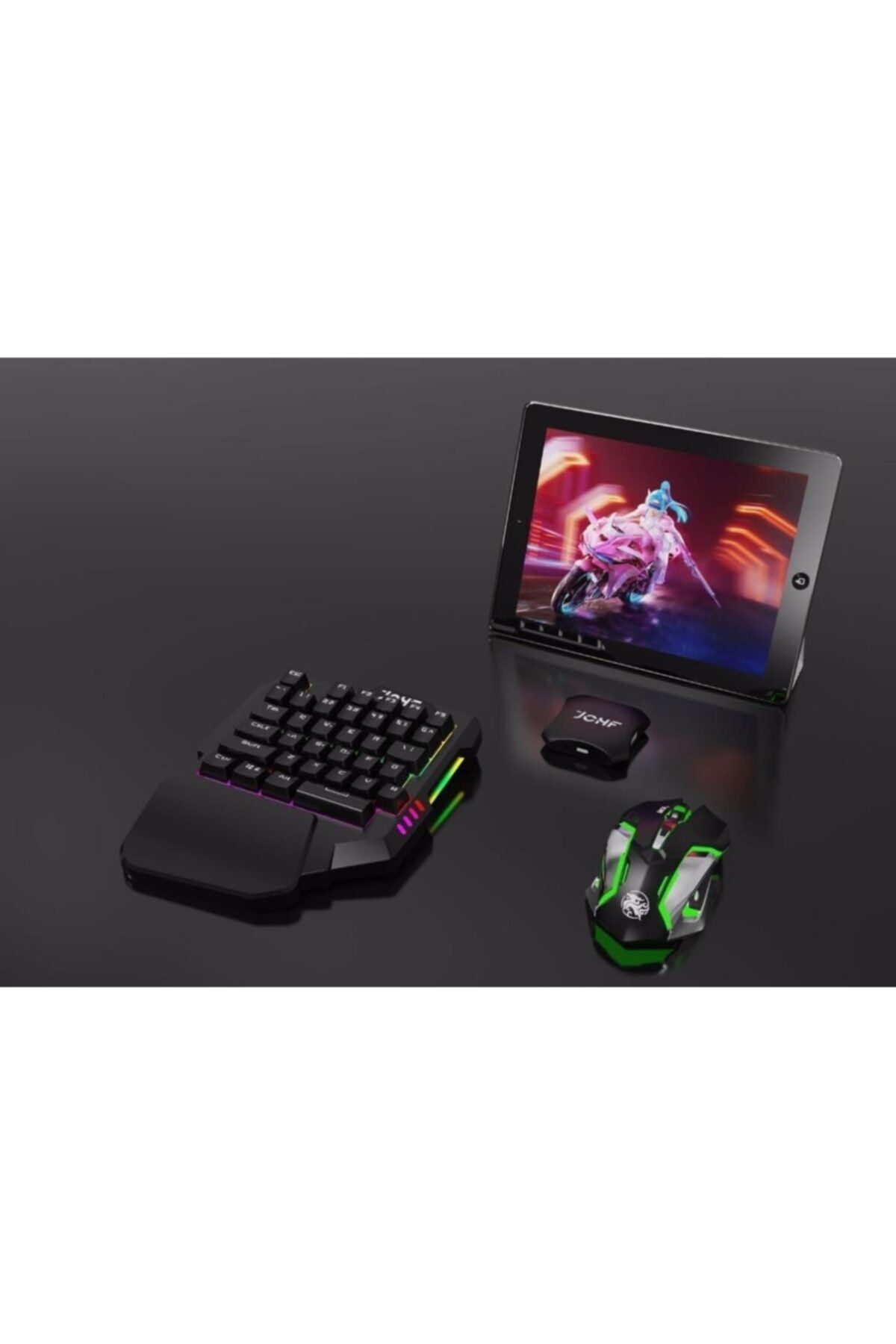 GREGOSS Pubg Oyun Konsolu Klavye+Mouse+Bağlantı Aparatı+Mouse Pedi Telefon Tutucu Ledli Işıklı