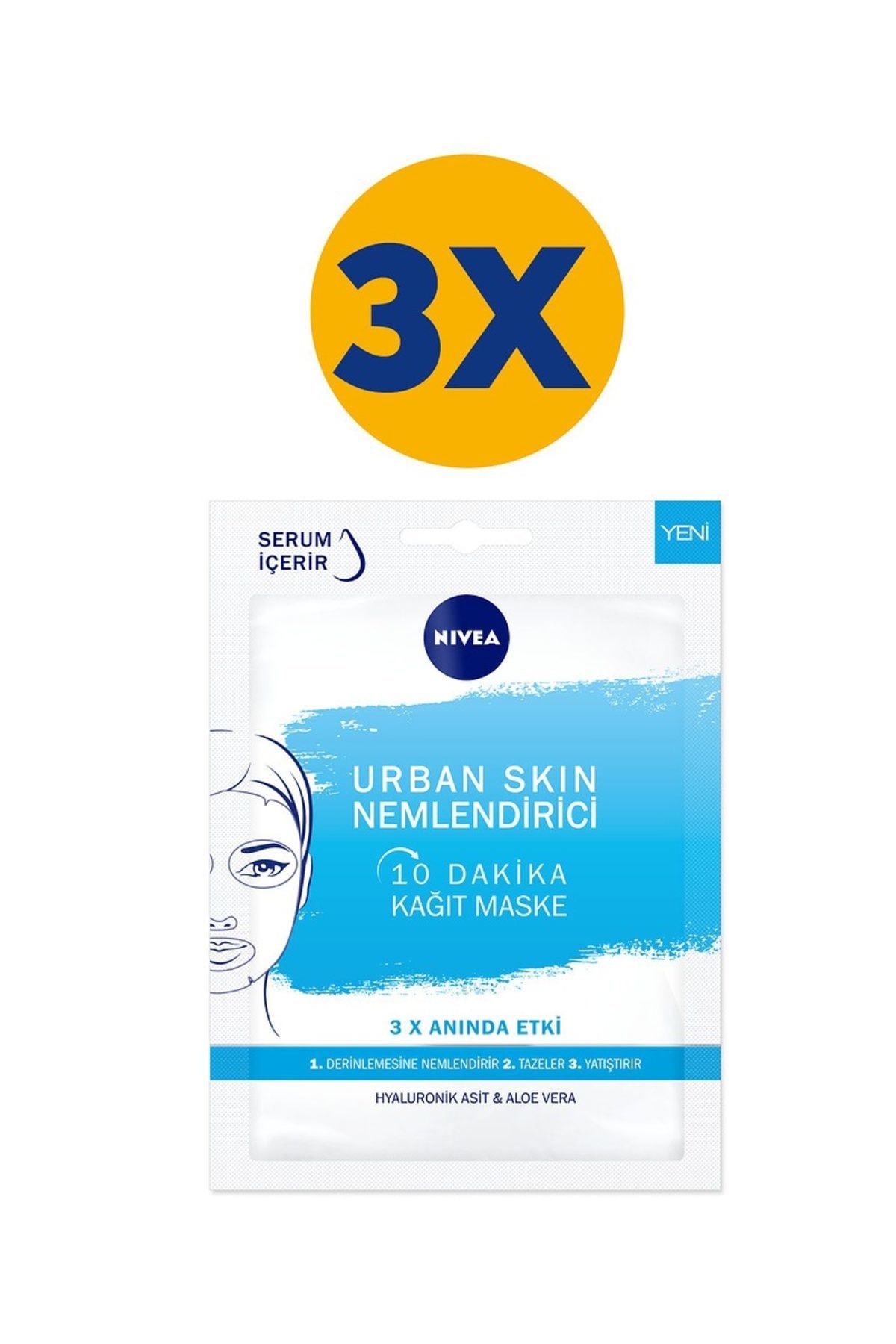 Nivea URBAN SKIN NEMLENDİRİCİ MASKE 1 AD X3