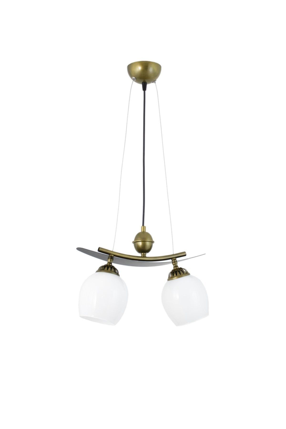 Lambadar Ikili Modern Tarz Kayık Model Metal Camlı Sarkıt Avize