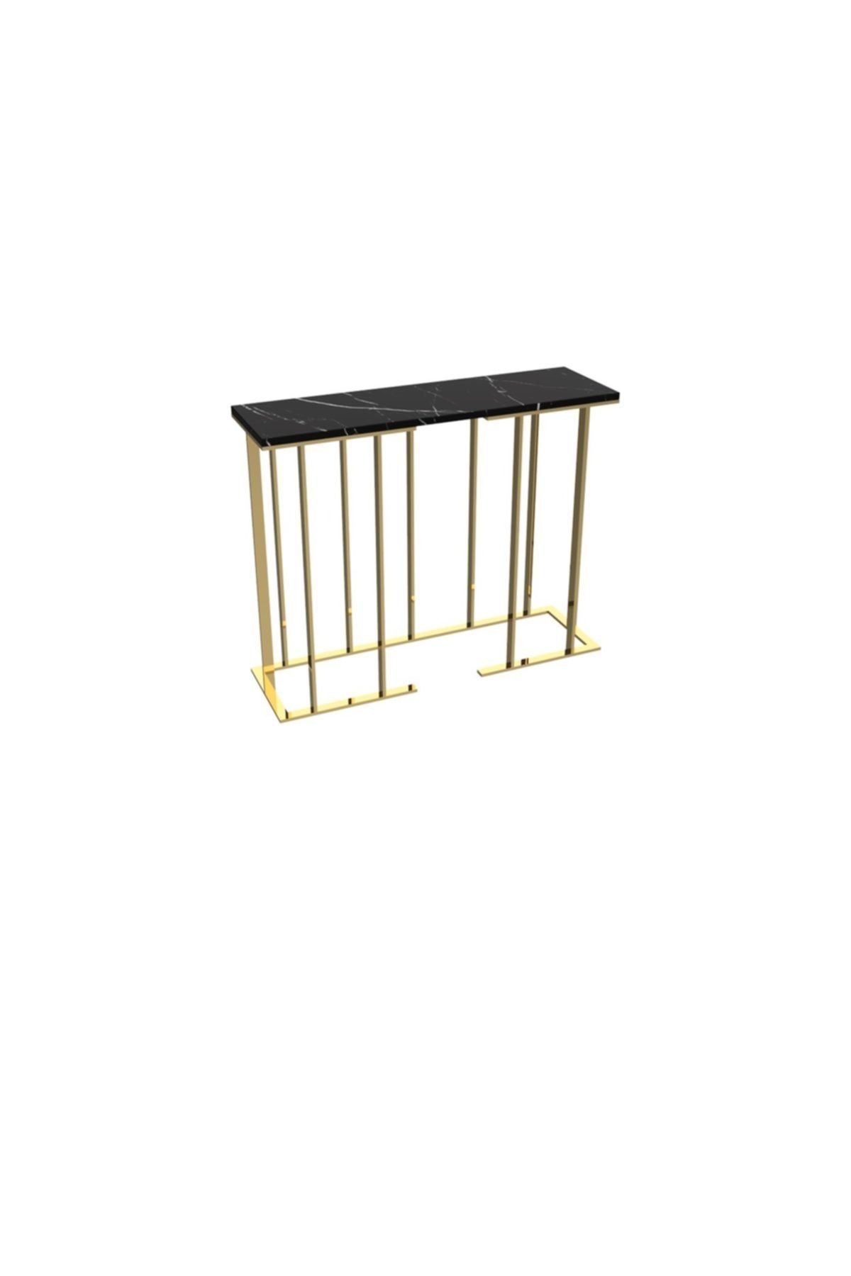 MAKSA Cammie 100cm Alexandrette Black Parlak Paslanmaz Titanyum Gold Konsol