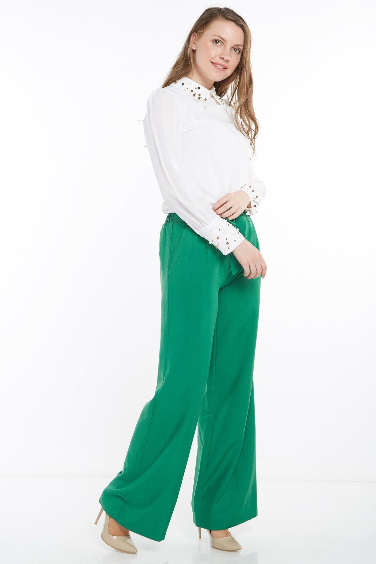 Tuğba Kadın Yeşil Pantolon TK-M7389-22