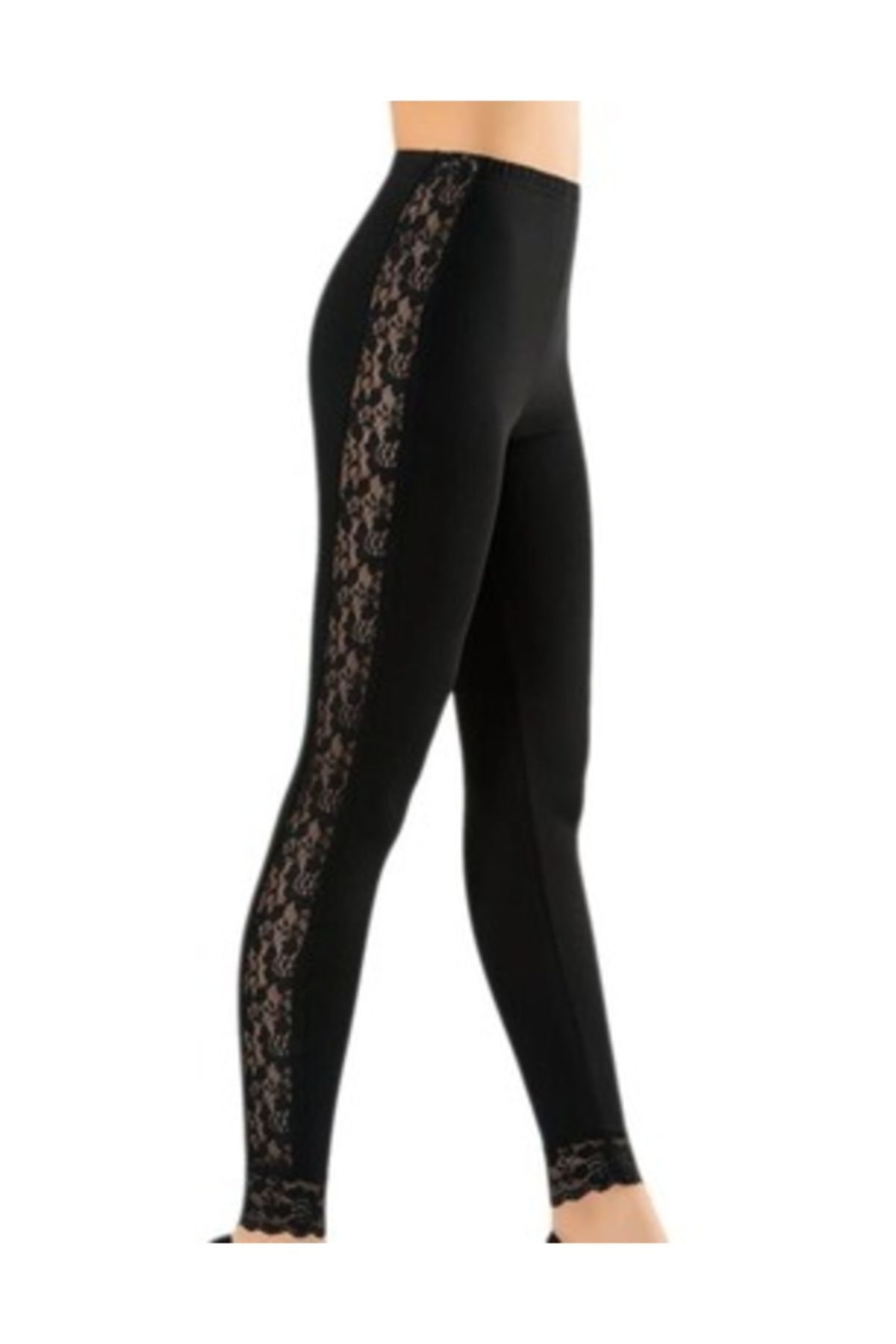 KOTA Likralı Penye Dantelli Uzun Tayt