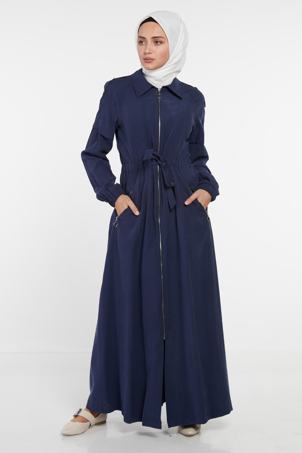 Tuğba Kadın Pardesü-Lacivert TK-U6132-08