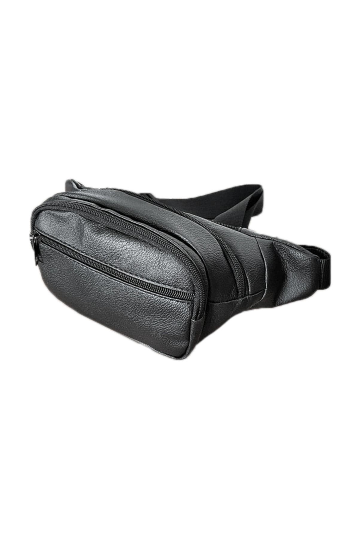 redpoloshop Unisex Bel Çantası 4 Gözlü Suni Deri Astarlı 22x12x13 Cm