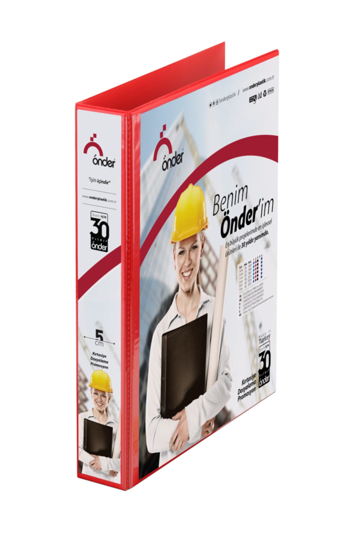 Önder Pvc A4 Firma Klasörü (sunum Klasörü) - 3 cm - 4d Mekanizmalı Kırmızı