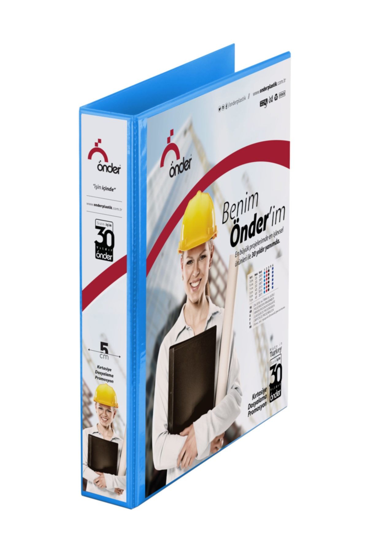 Önder Pvc A4 Firma Klasörü (sunum Klasörü) - 3 Cm - 4d Mekanizmalı Mavi 20'li Koli