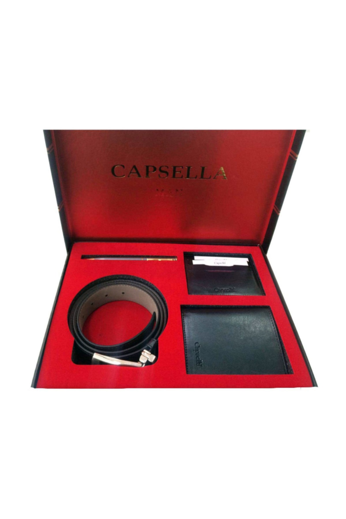 PERİN Capsella 4 Lü Lüks Damatlık Kemer Cüzdan Kartlık Kalem Seti 1009