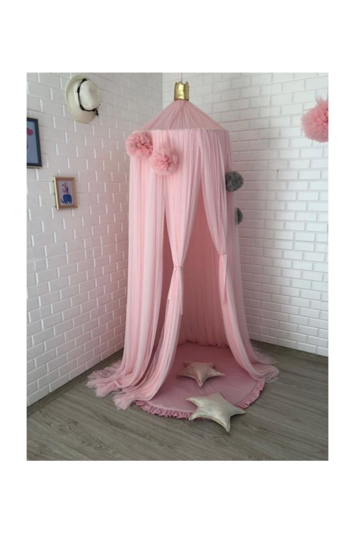 Pastelya Toz Pembe Tül Cibinlik ( 35 M ) Toz Pembe