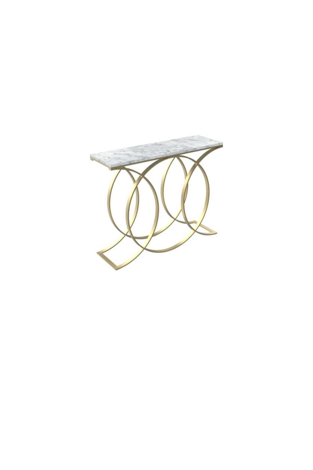 MAKSA Annabella 100cm Carrara White Satine Pirinç Konsol