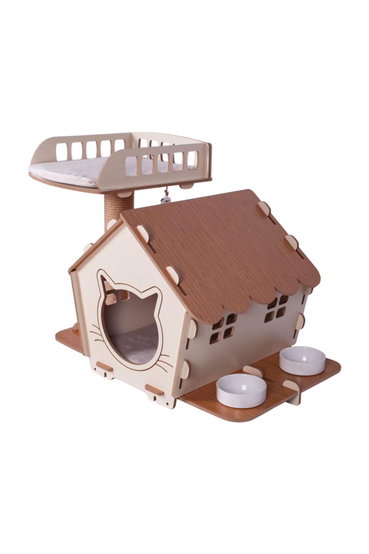 Patihomes Pati Homes Pro 3'ü 1 Arada Kedi Evi Yataklı Bej