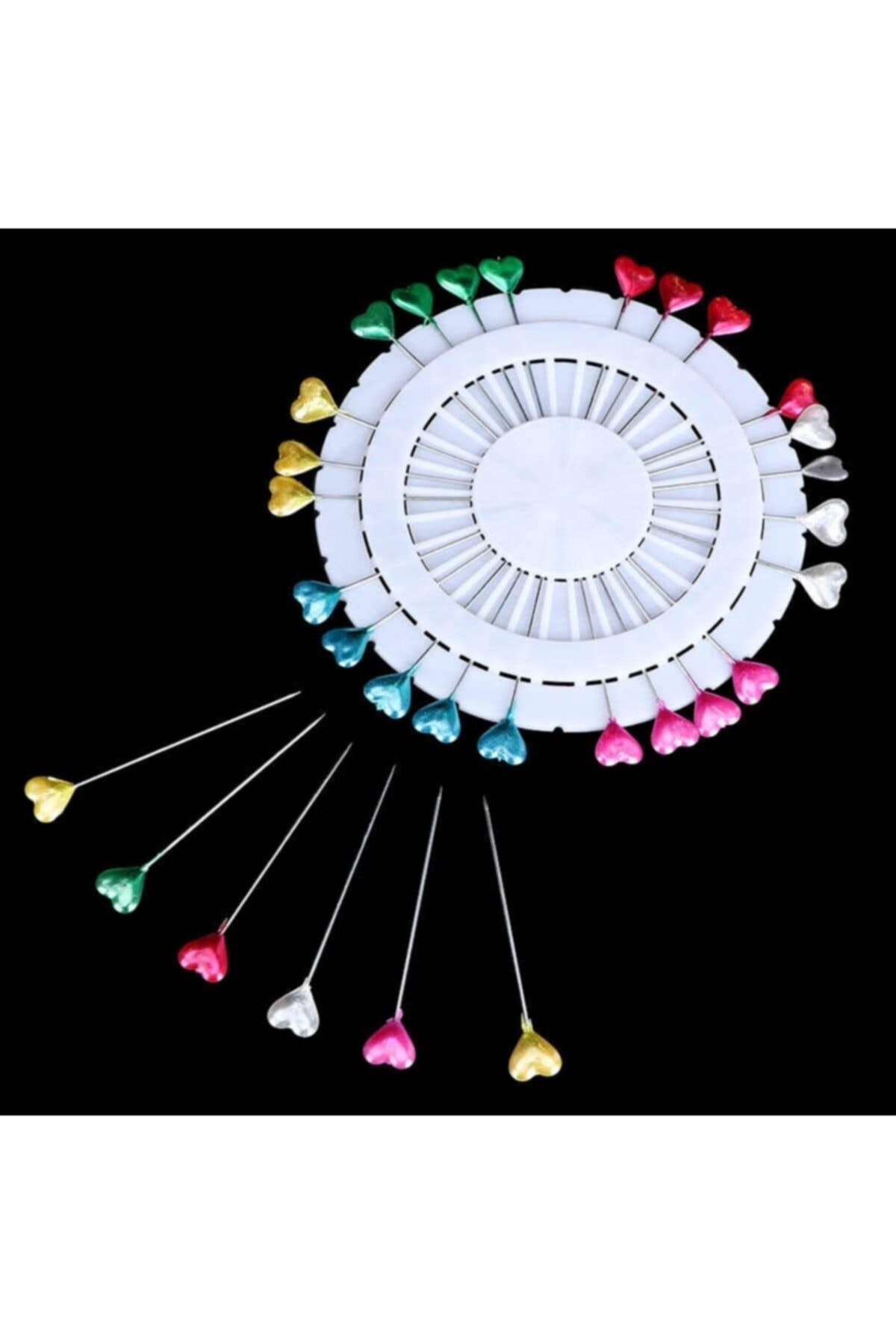 Ne Lazımsa Var Kalp Şekilli Toplu Iğne Seti 30 Lu Paket 1 Adet