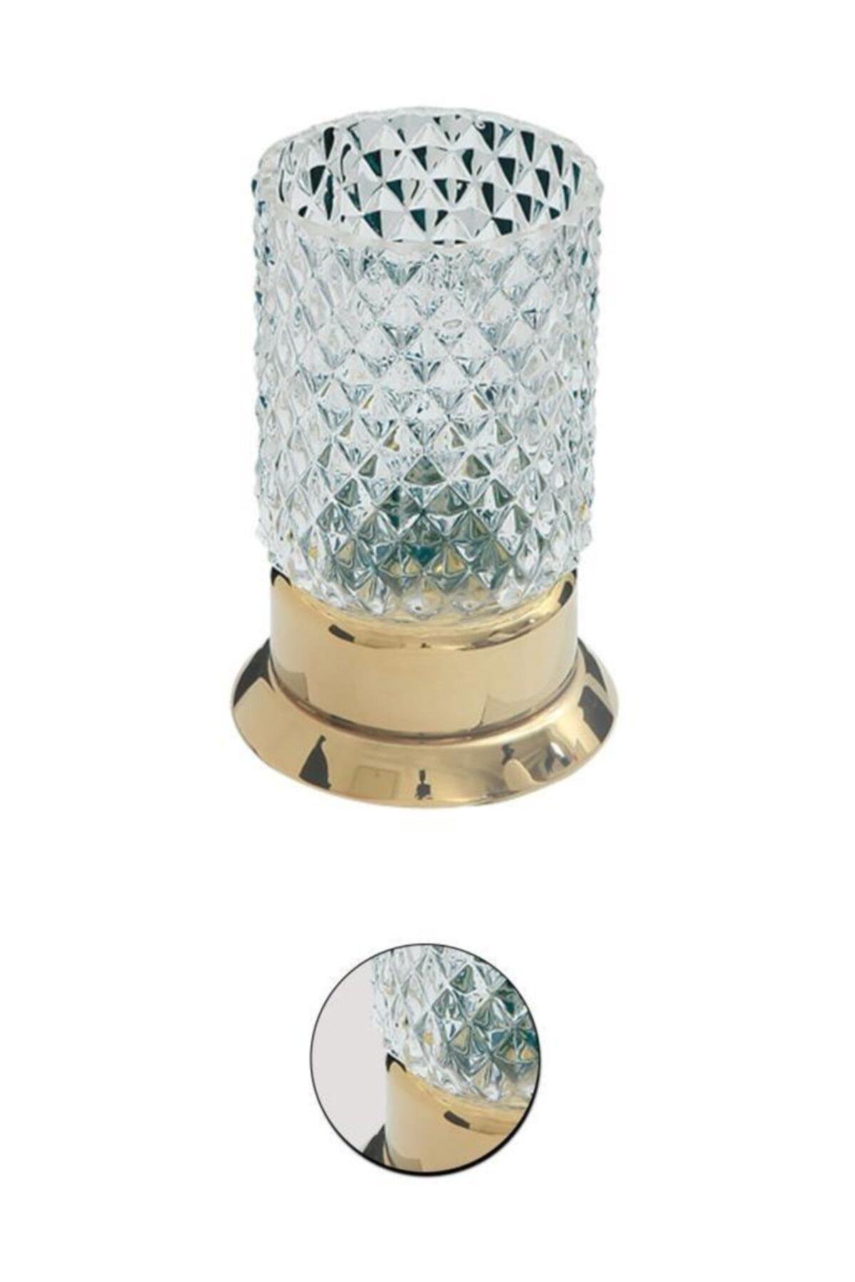 Maya Utopic Pvd Gold Setüstü Diş Fırçalık Buzlu Cam %100 Pirinç