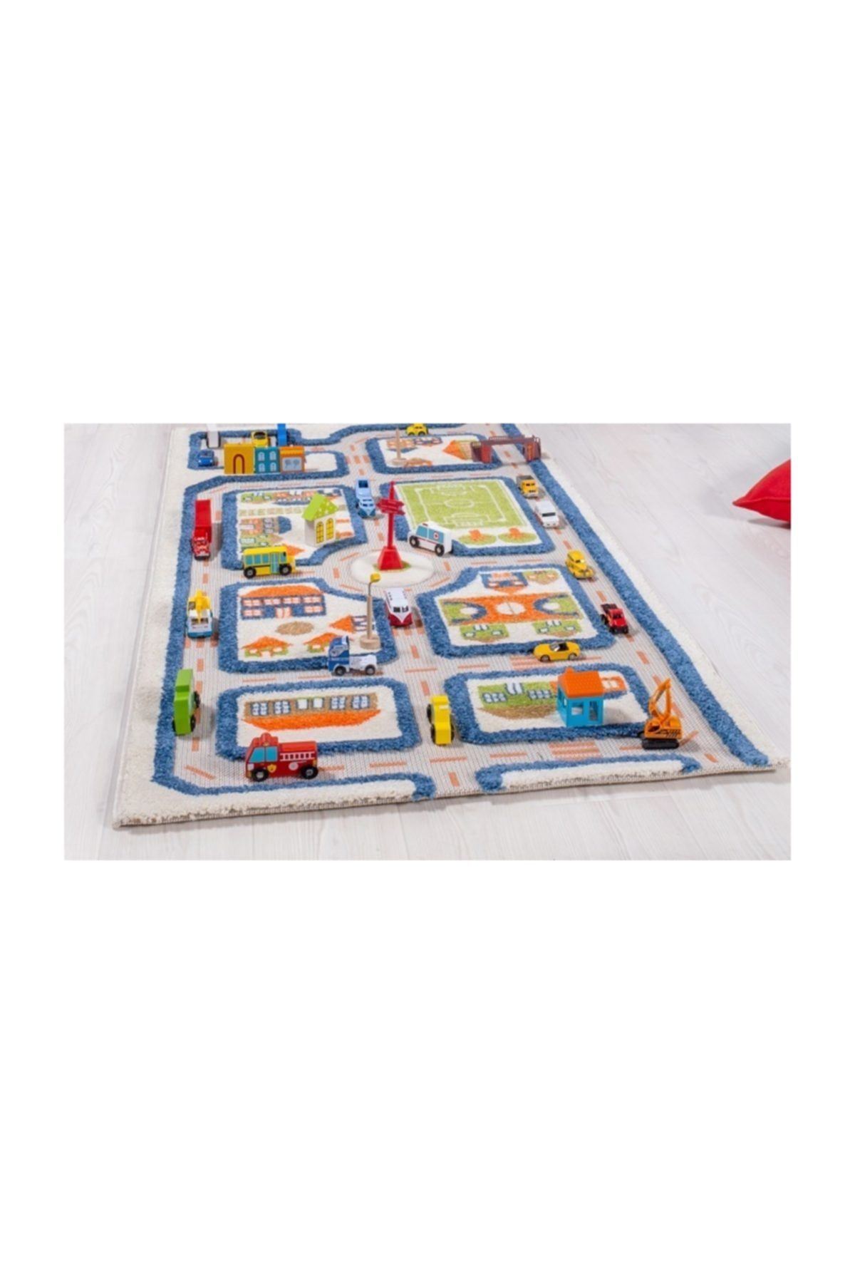 İVİ 100x150 Trafik Mavi Oyun Halısı